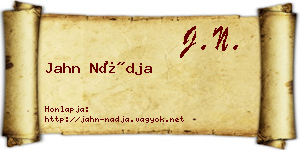 Jahn Nádja névjegykártya